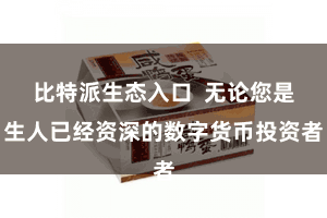 比特派生态入口  无论您是生人已经资深的数字货币投资者