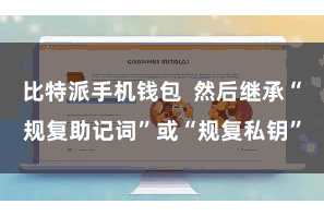 比特派手机钱包  然后继承“规复助记词”或“规复私钥”